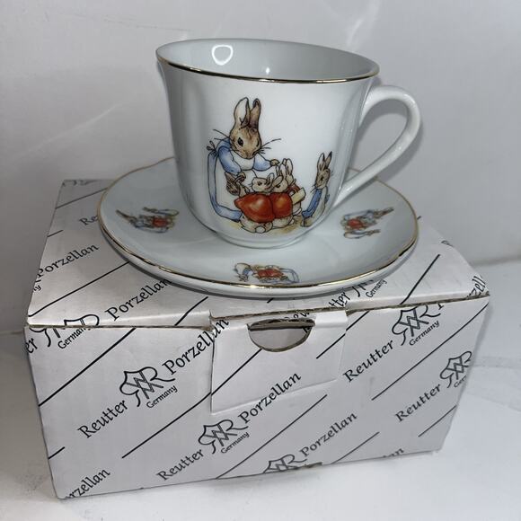 Beatrix Potter Childs Cup And Saucer Reutter Porzellan Germany - Picture 1 of 8